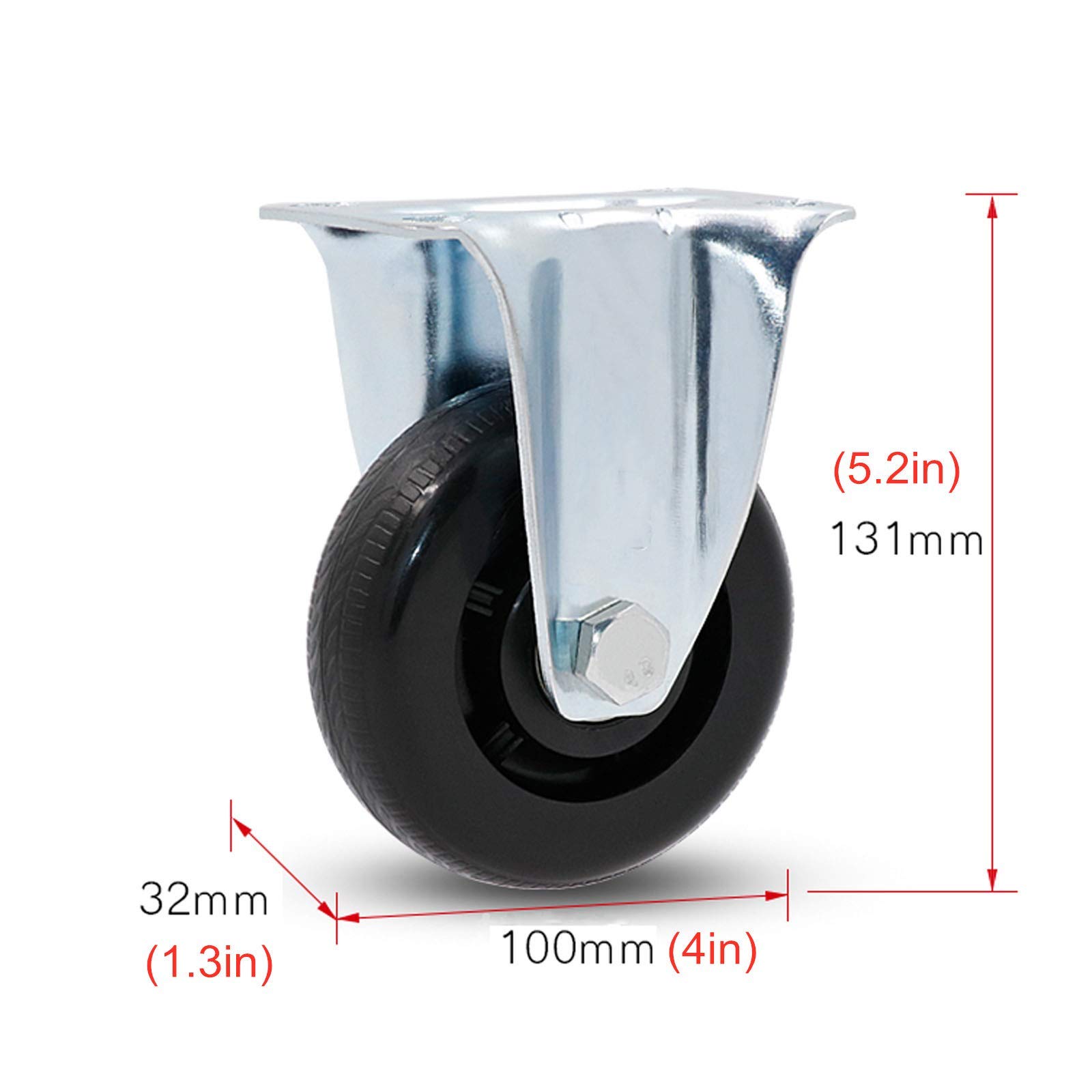 Ruote piroettanti in Polipropilene Resistente o Ruote girevoli a 360 Gradi, silenziose, di Ricambio per carrelli, banchi da Lavoro, carrelli, Doppio Cuscinetto, Set da 4/