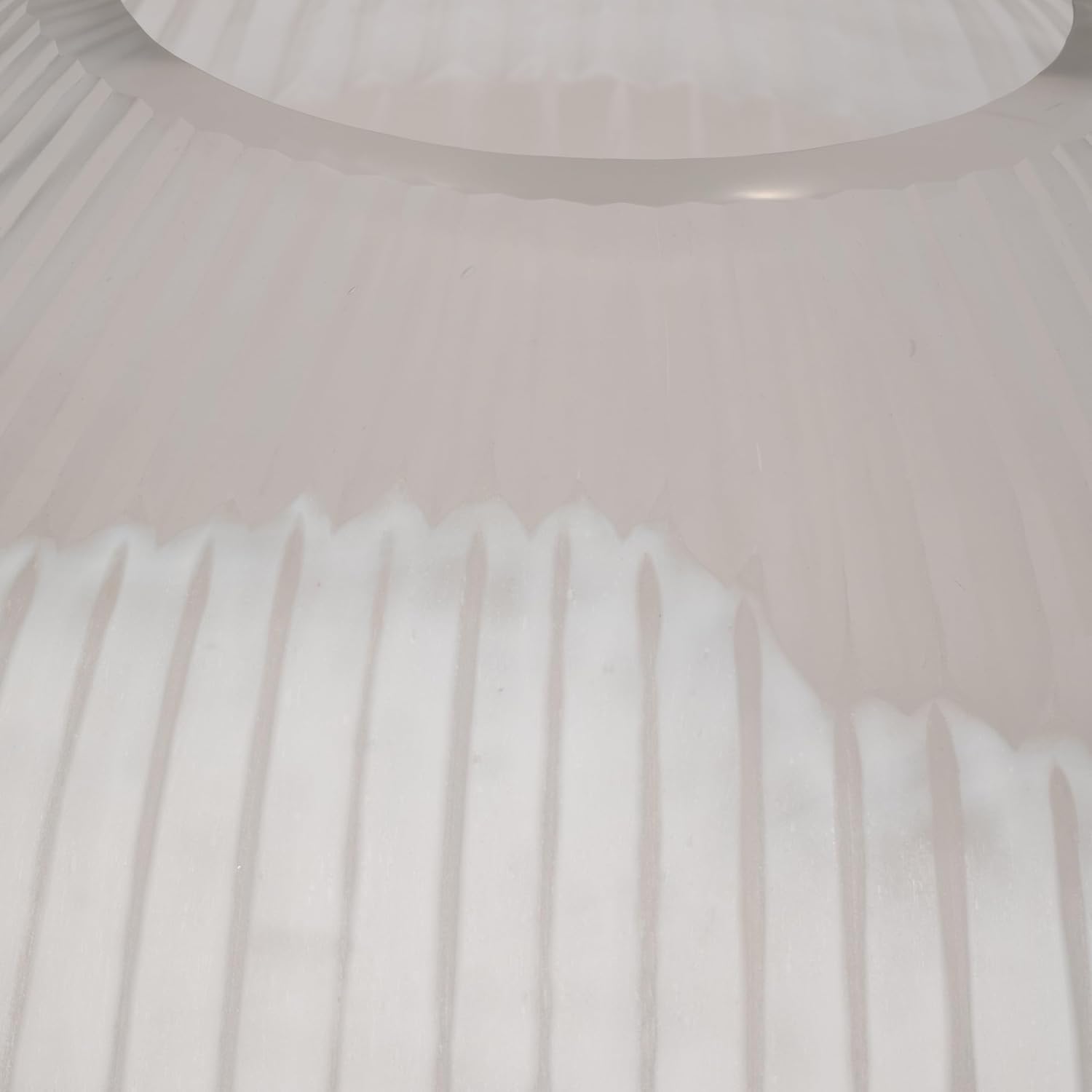 Modern Ribbed Glass Vase for Living Room Decor - Soft Home Decor Accents with Rounded Sculptural Form - Decorative Flower Vase for Room, Bedroom, House, Office, and Table Display - 13", White