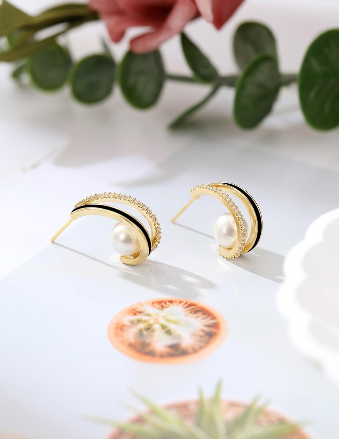 14k Gold Plated Pearl Drop Earrings for Women Jewelry - Image 7