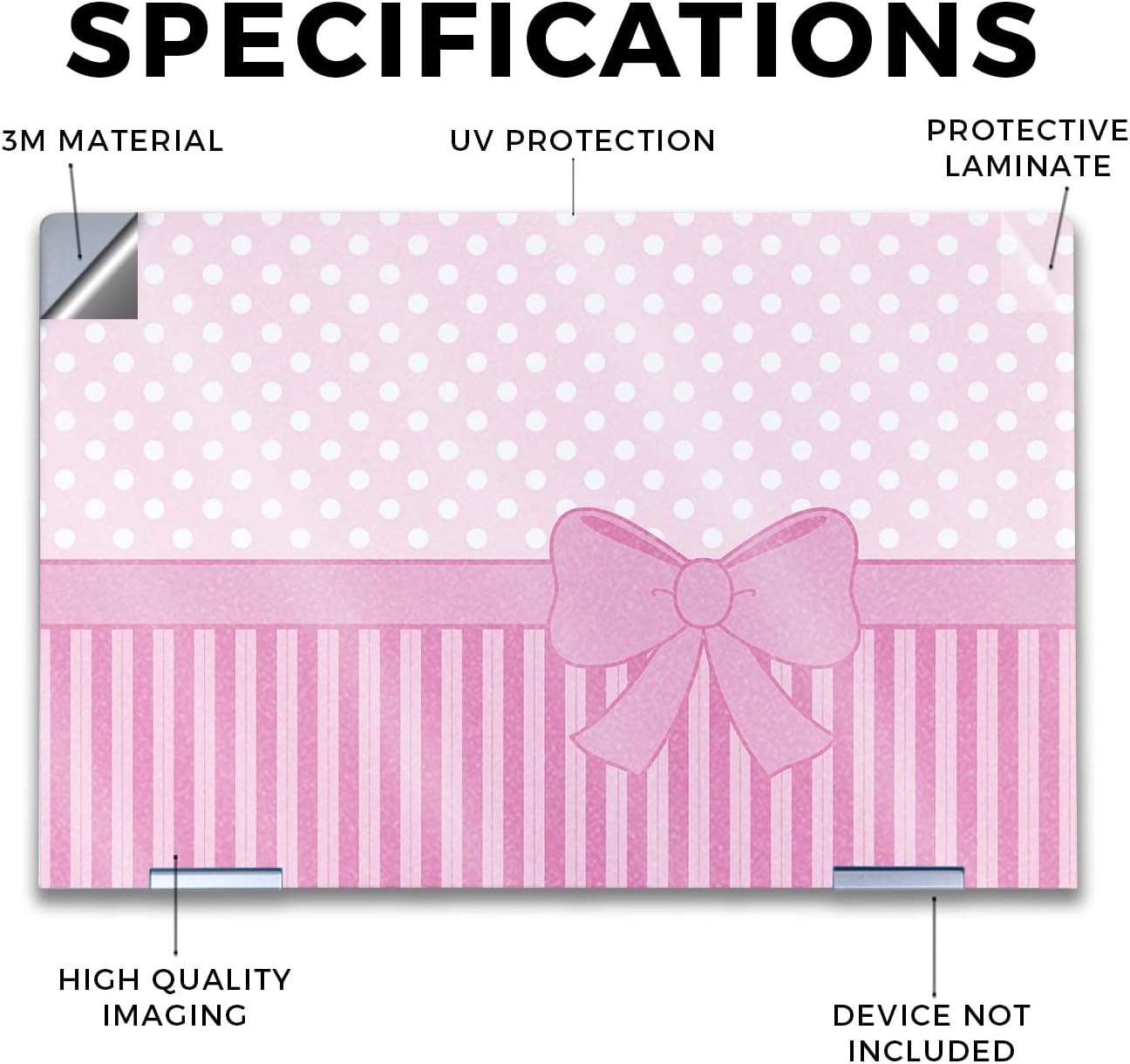 Glossy Glitter Laptop Skin Compatible with HP Envy x360 14” (2023) - Pink Present - Premium 3M Vinyl Protective Wrap Decal Cover - Easy to Apply | Crafted in The USA by MightySkins
