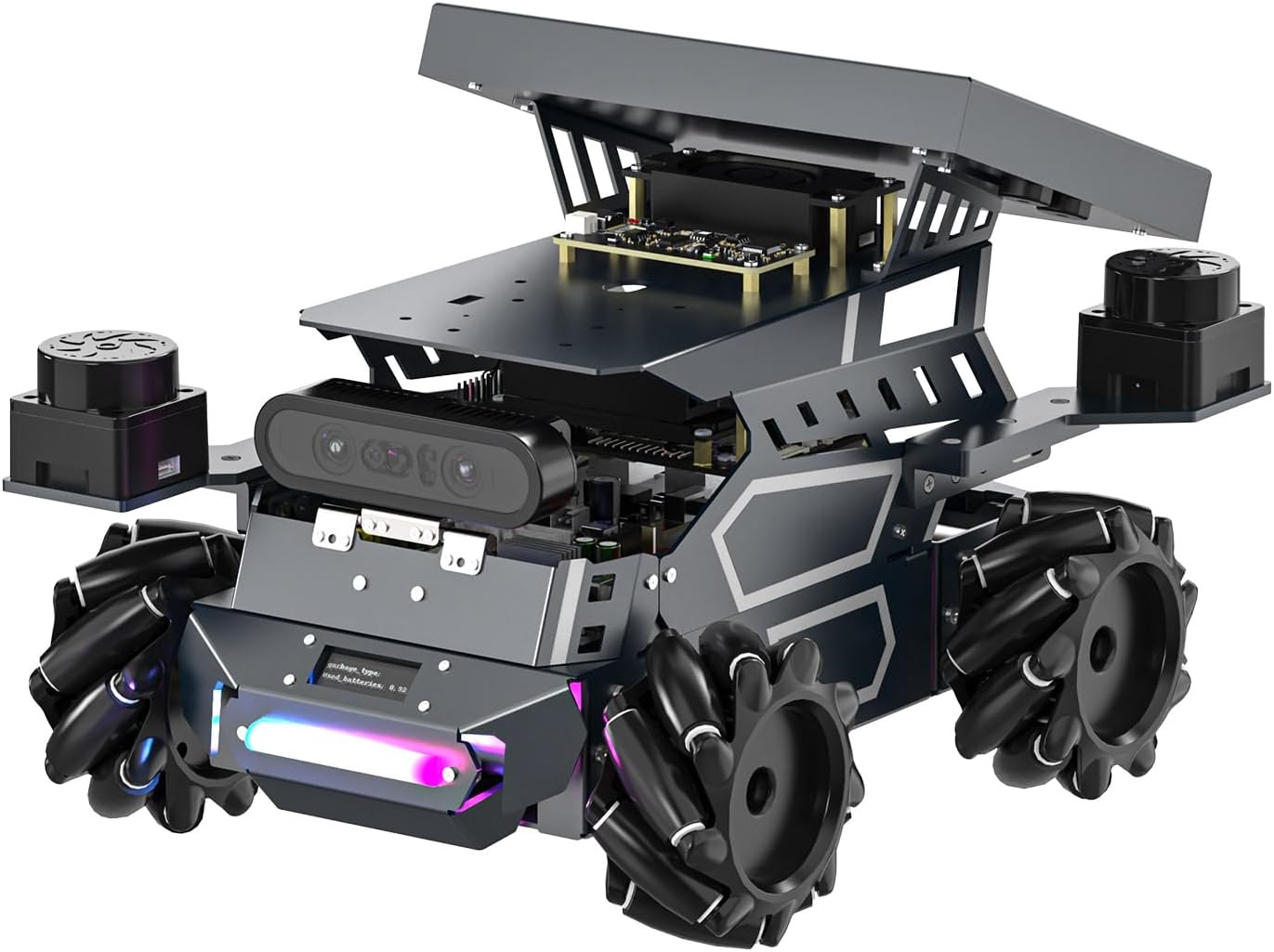 Yahboom for ROS2 Robotics,Raspberry Pi 5 8GB Dual LiDAR, Support ROS2, Python Programming, ROS Development, Mechanical Engineer