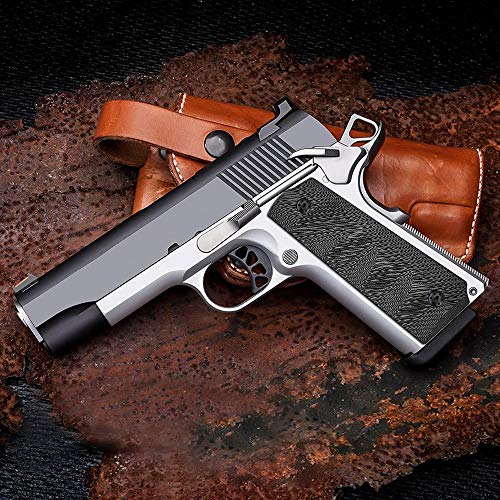 Cool Hand 1911 G10 Grips, For Full Size Government Commander, Gun Screws Included, Standard Cut, For Left And Right Handed, Finger Grooves, Ambi Safety Cut, Gun Metal #TOP5