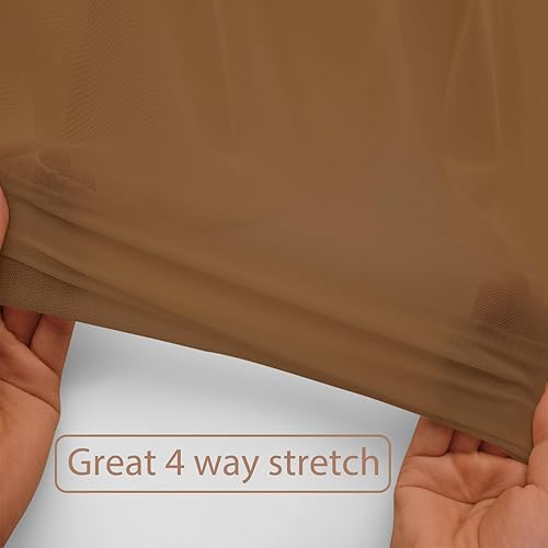 Miniatura 10 de Tela de malla 4-Way Stretch Power Mesh 5 yardas de largo 60" de ancho ligero transparente (blanco)