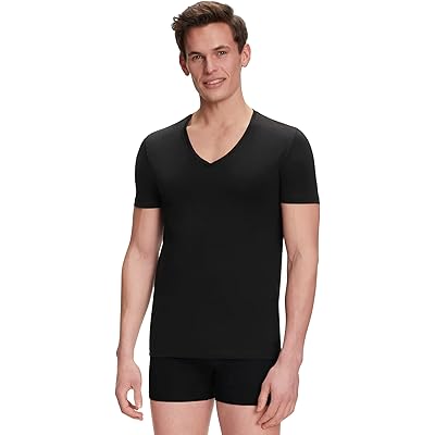 Мужская рубашка Falke Daily Comfort V-Neck T-Shirt 2-Pack black (black 3000)
