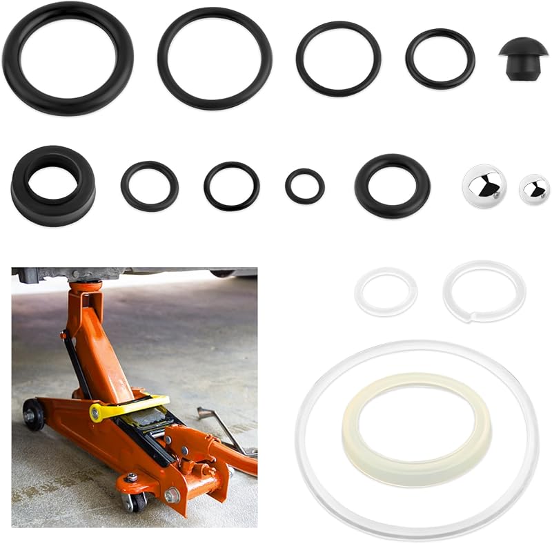 16PCS Hydraulic Jack Seal Kit,Professional Floor Jacks Oil Sealing Kitswith O Ring Seal & Oil Plug for Hydraulic Systems Sealing,3 Ton Floor Jack Parts Kit for Cars,SUVs,Truck