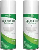 Vista 1 de NADAMOO Pintura en aerosol para bañera y azulejos, color blanco, 15.2 fl oz (paquete de 2), kit de acabado de bañera en aerosol para fibra de vidrio
