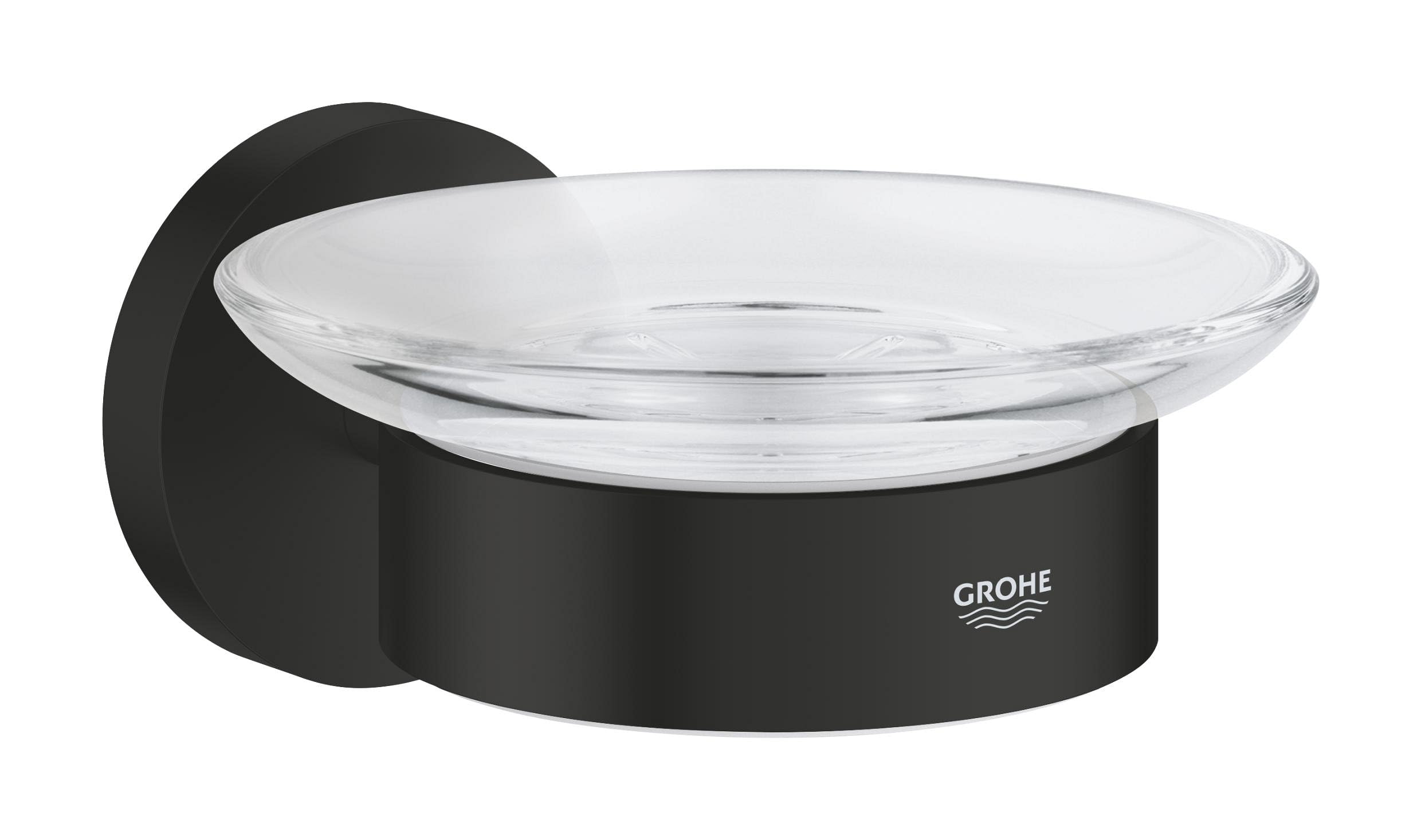 GROHE Start QuickFix Soap Dish with Holder (Metal and Glass, Concealed Fastening, Including Screws and Dowels