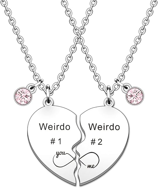 SMARGO 2 Pcs Weirdo 1 And Weirdo 2 Best Friend Puzzle Heart Necklaces For Girls Women Birthday Christmas Graduation Friendship Jewellery Gifts