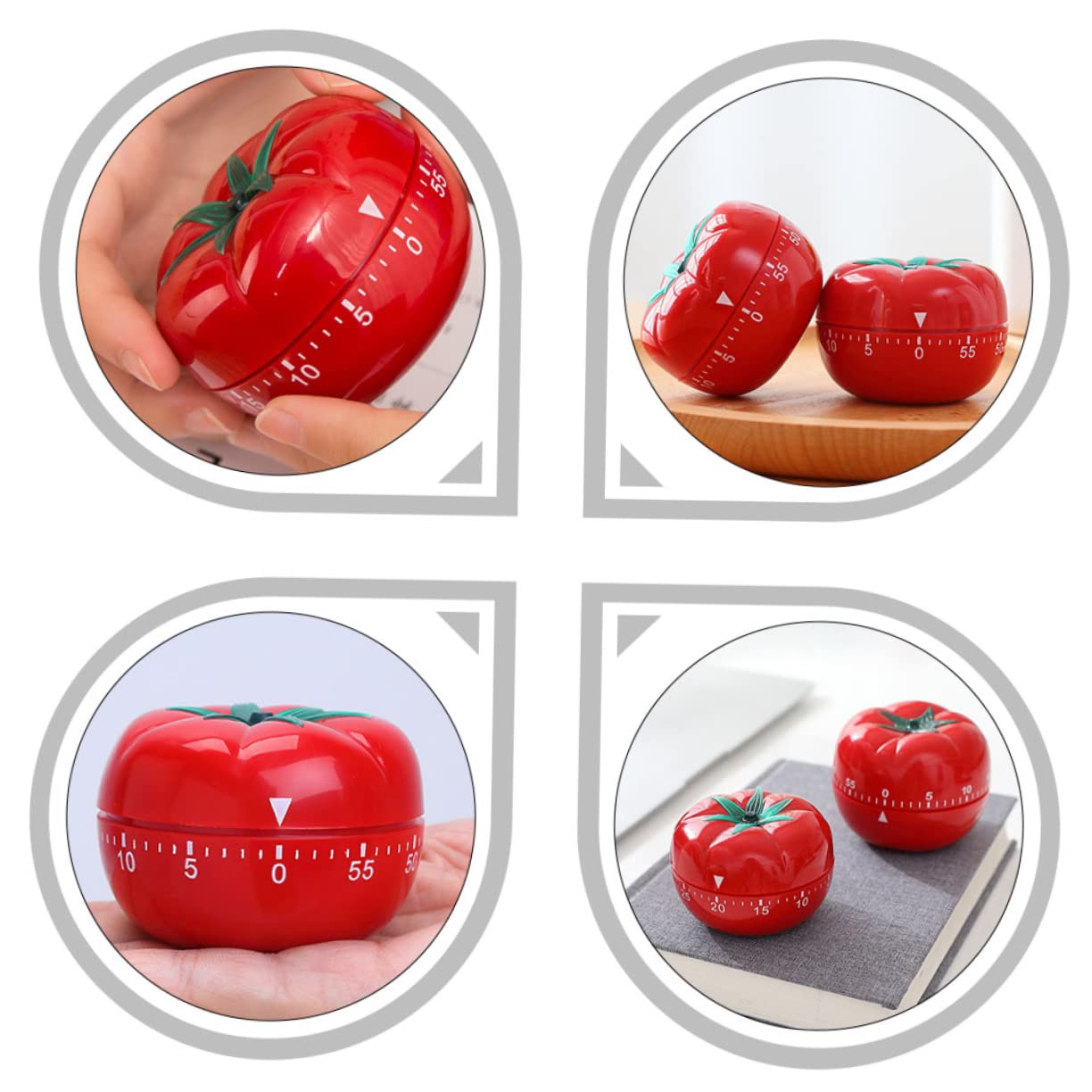 Manuelle Mechanische Zeitschaltuhr Tomatenform Rot 2 Stück Küche