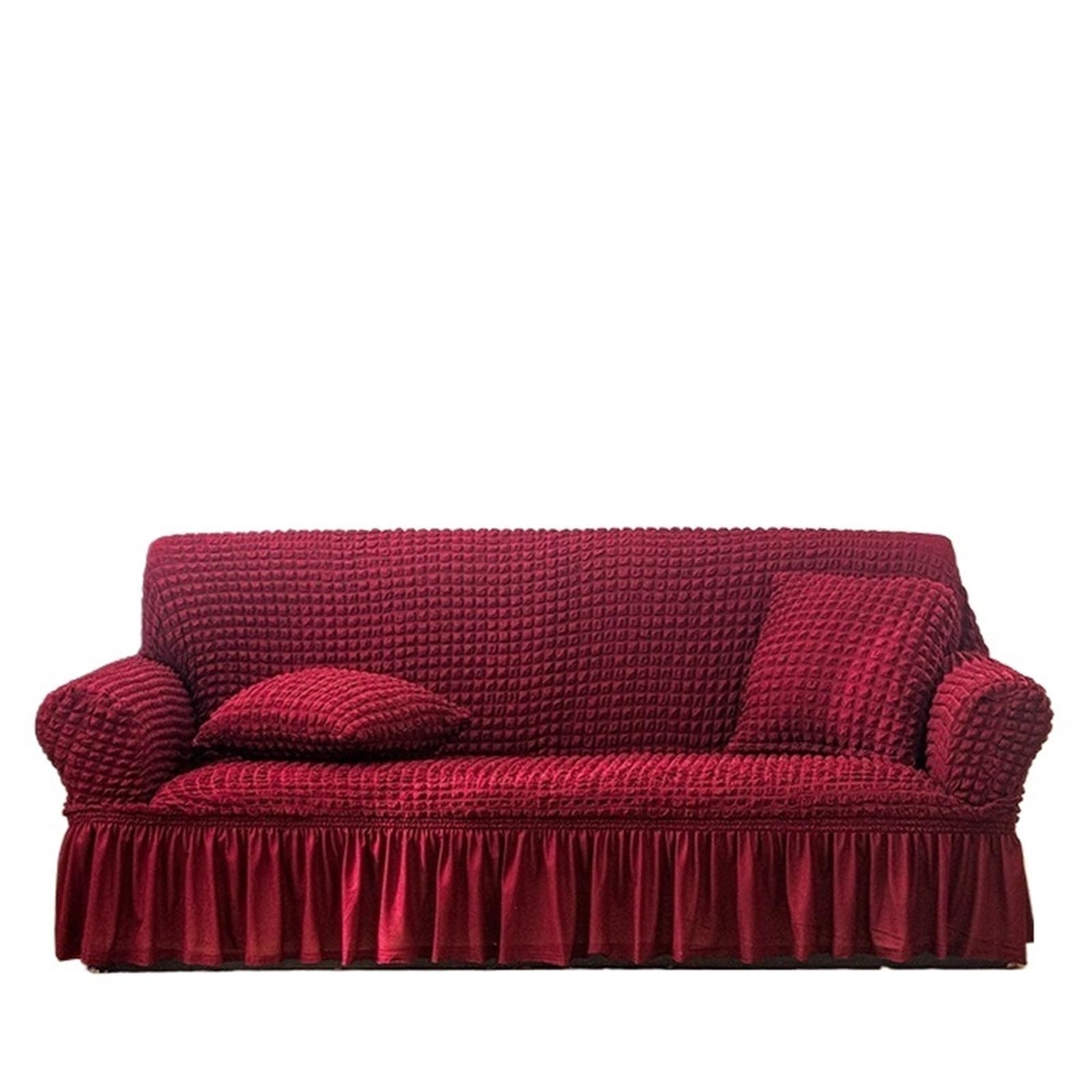 SUBLXPoten Sofa Cover with Skirt Bubble Sofa Cover Skirt All-inclusive Fabric Elastic Lazy Universal(Color 18,145-185cm 1pc)