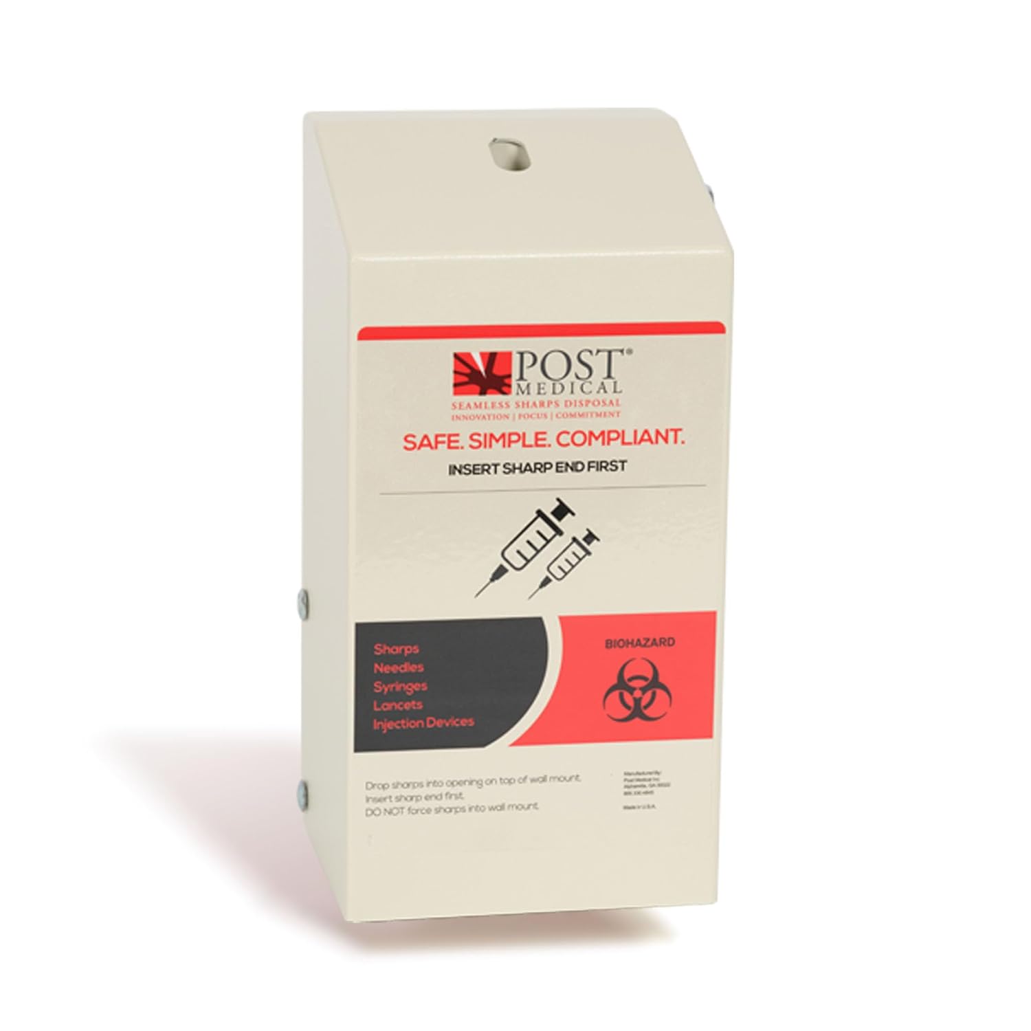 Post Medical Sharps Sharps Disposal Container