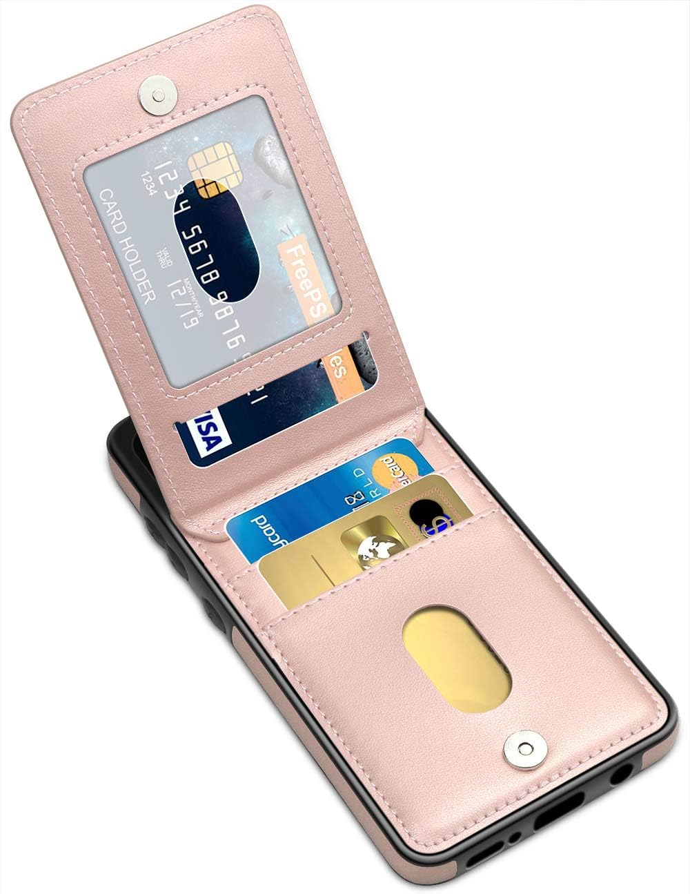 LakiBeibi Samsung A71 5G Case, Dual Layer Lightweight Premium Leather Galaxy A71 5G Wallet Case with Card Holders Magnetic Lock Flip Protective Phone Case for Samsung Galaxy A71 5G (2020), Rose Gold