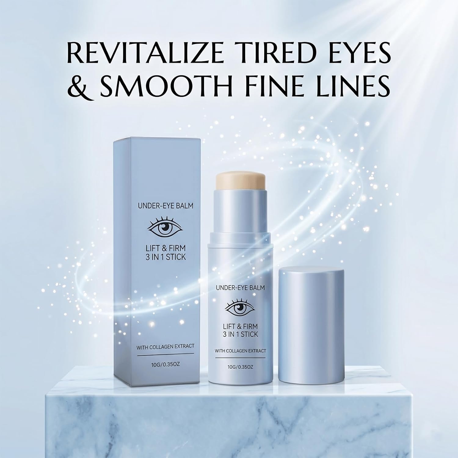Under Eye Balm， Lift & Firm 3-in-1 Multi Balm Stick,for Dark Circles, Puffiness, and Fine Lines, with Collagen Extract, 0.38 oz (1PCS)
