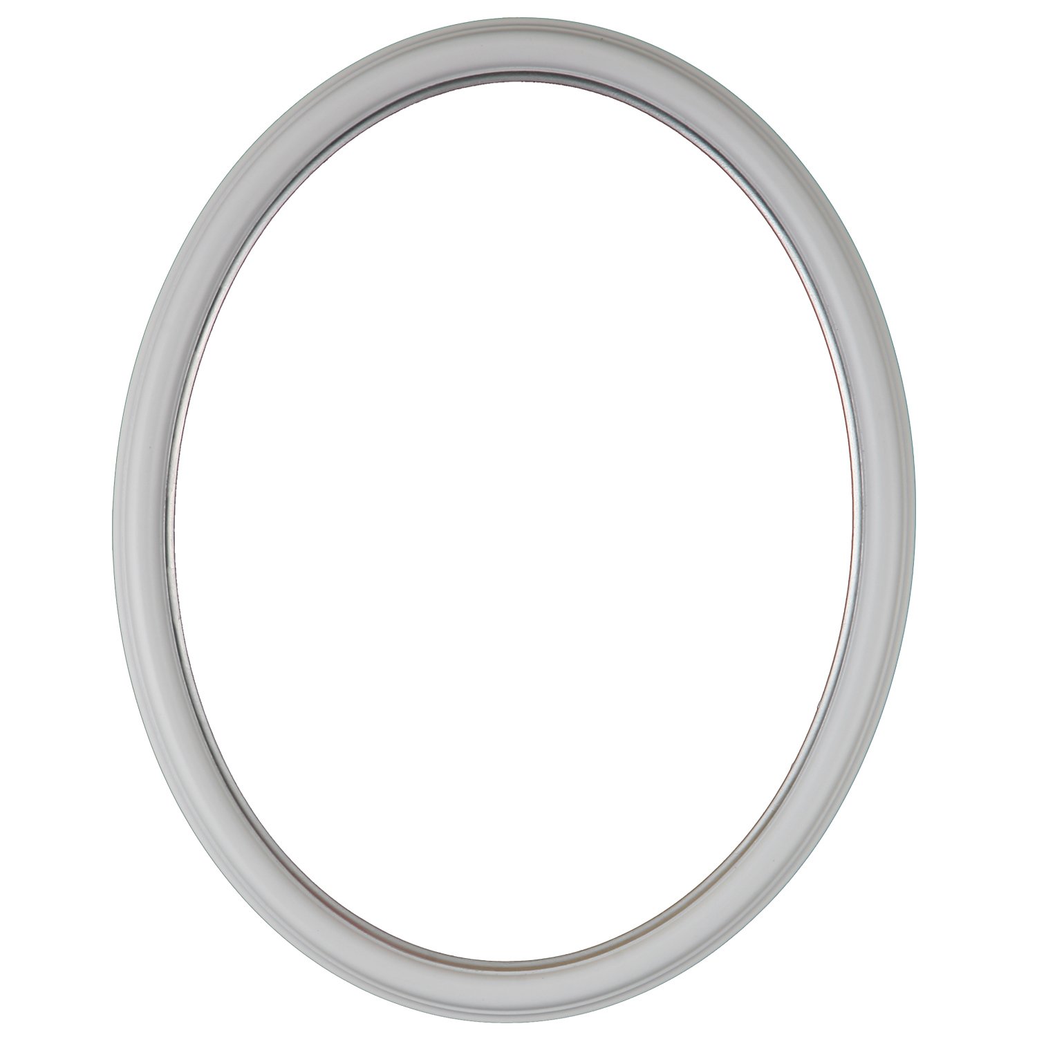 ArtToFrames 20x24 Inch 551 Oval Frame Linen White with Silver Lip Comes with Acrylic Pane-Acrylite FF Glass, Oval Frame Back and Wall Hanging Hardware (551A2024LWS)