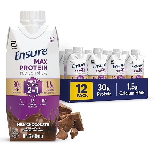 Ensure Max Protein 2-in-1 Milk Chocolate, 30g High Protein, HMB 12 pack