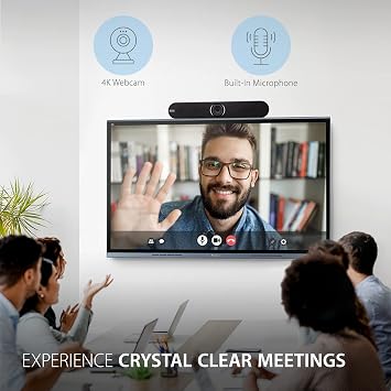 ViewSonic VB-CAM-201 4K Video Conference Web Camera with Built-in Microphone, 120 Degree Wide-Angle Lens for Zoom/Teams/Skype Remote Meetings and Calls