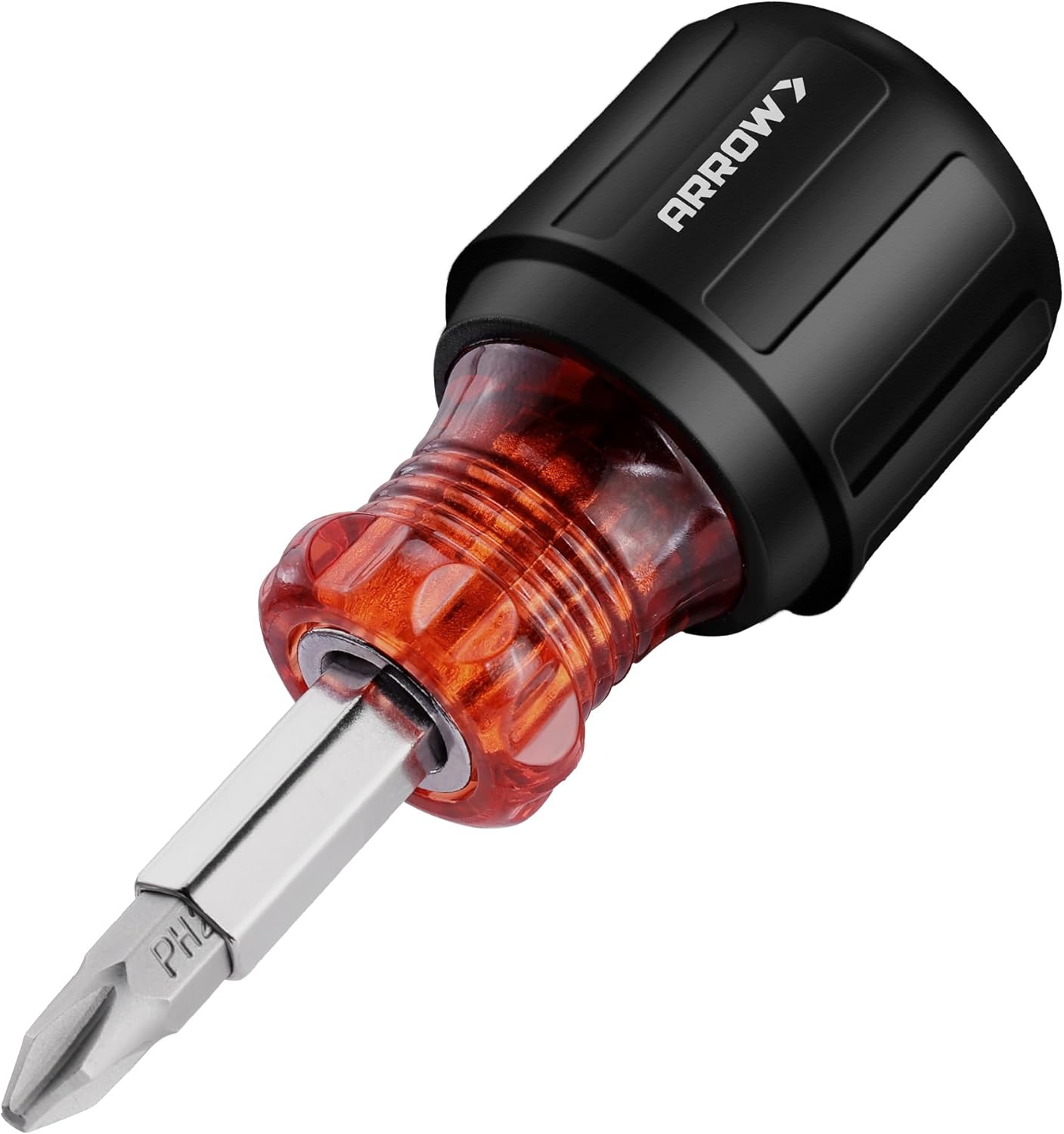 ARROW 5-in-1 Stubby Screwdriver, Multi-Bit Screw Driver & Nut Driver, Premium S2 Steel, Comfortable Grip, with Phillips, Slotted, Hex Socket, for Tight Spaces and Various Screw Tasks