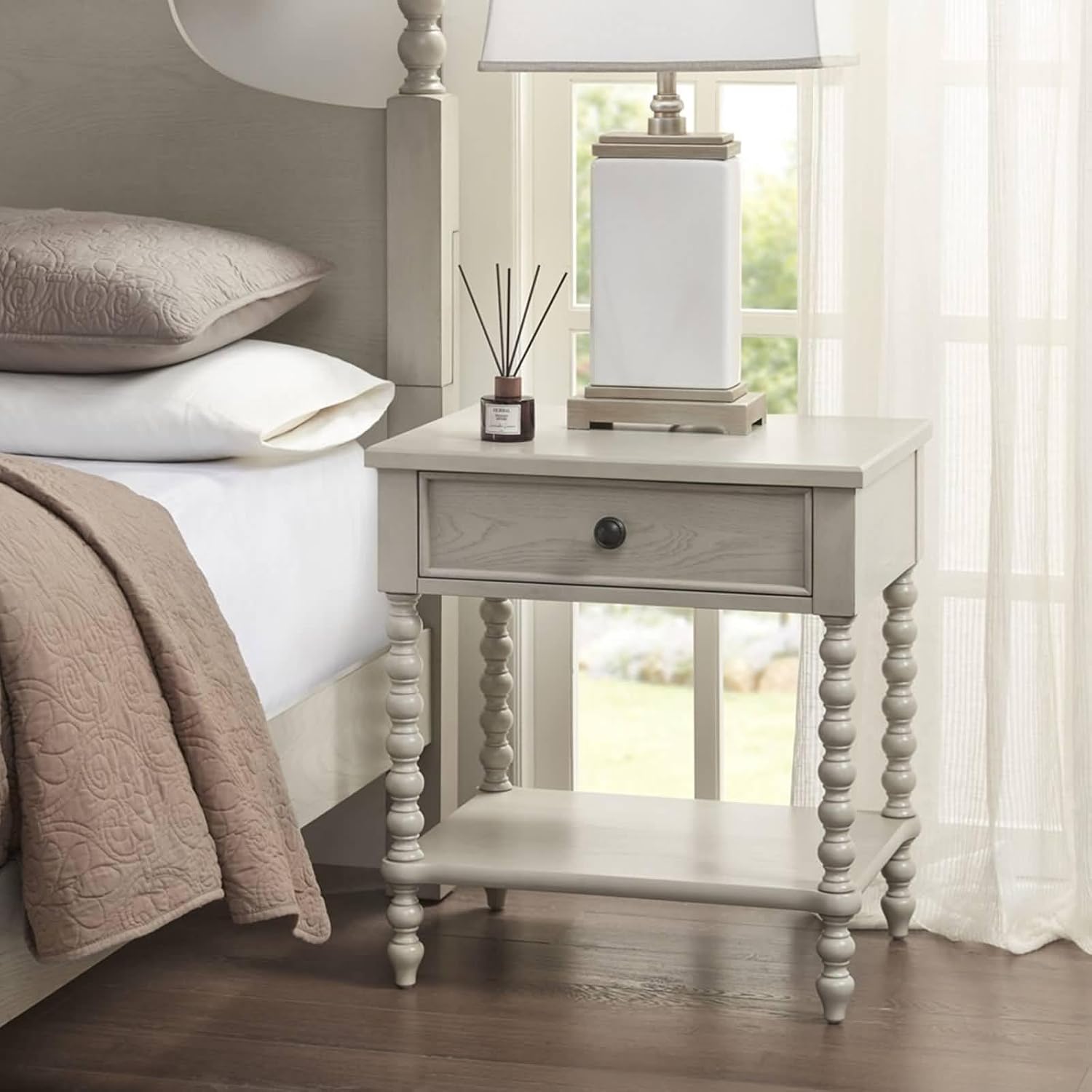 Whitewashed Wood Nightstand