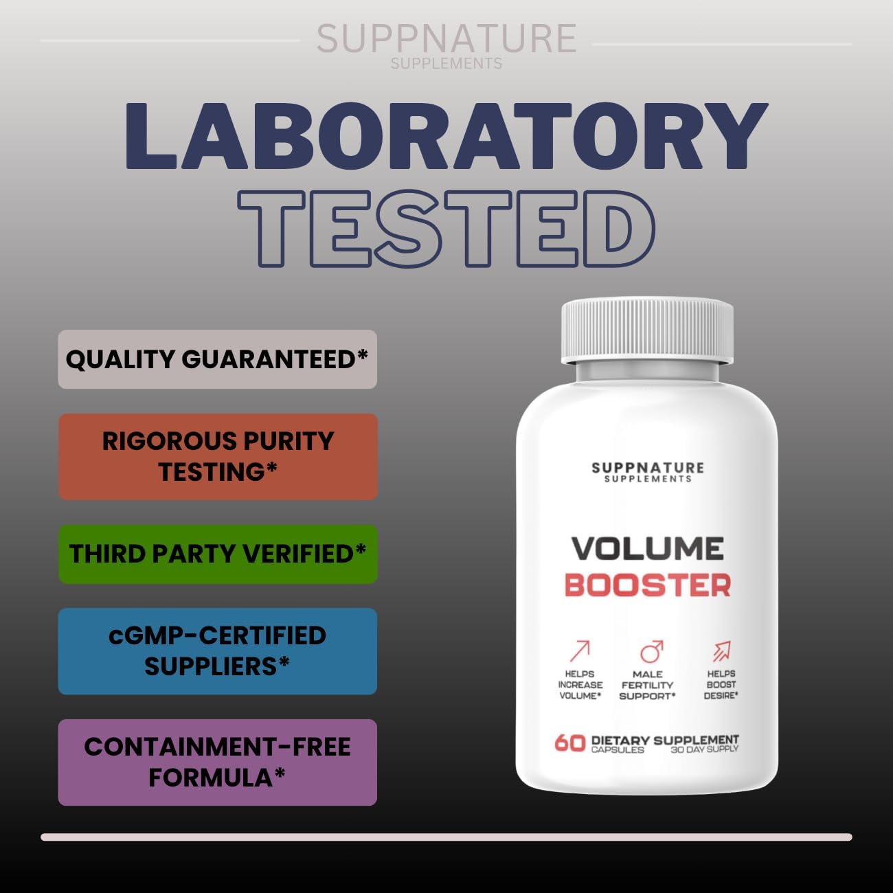 Volume Booster Pills Male Support Advanced Formula*, Volume Booster for Men Dietary Supplement, 60 Tablets