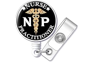 NP Nurse Practitioner Retractable Badge Reel with ID Holder Gift