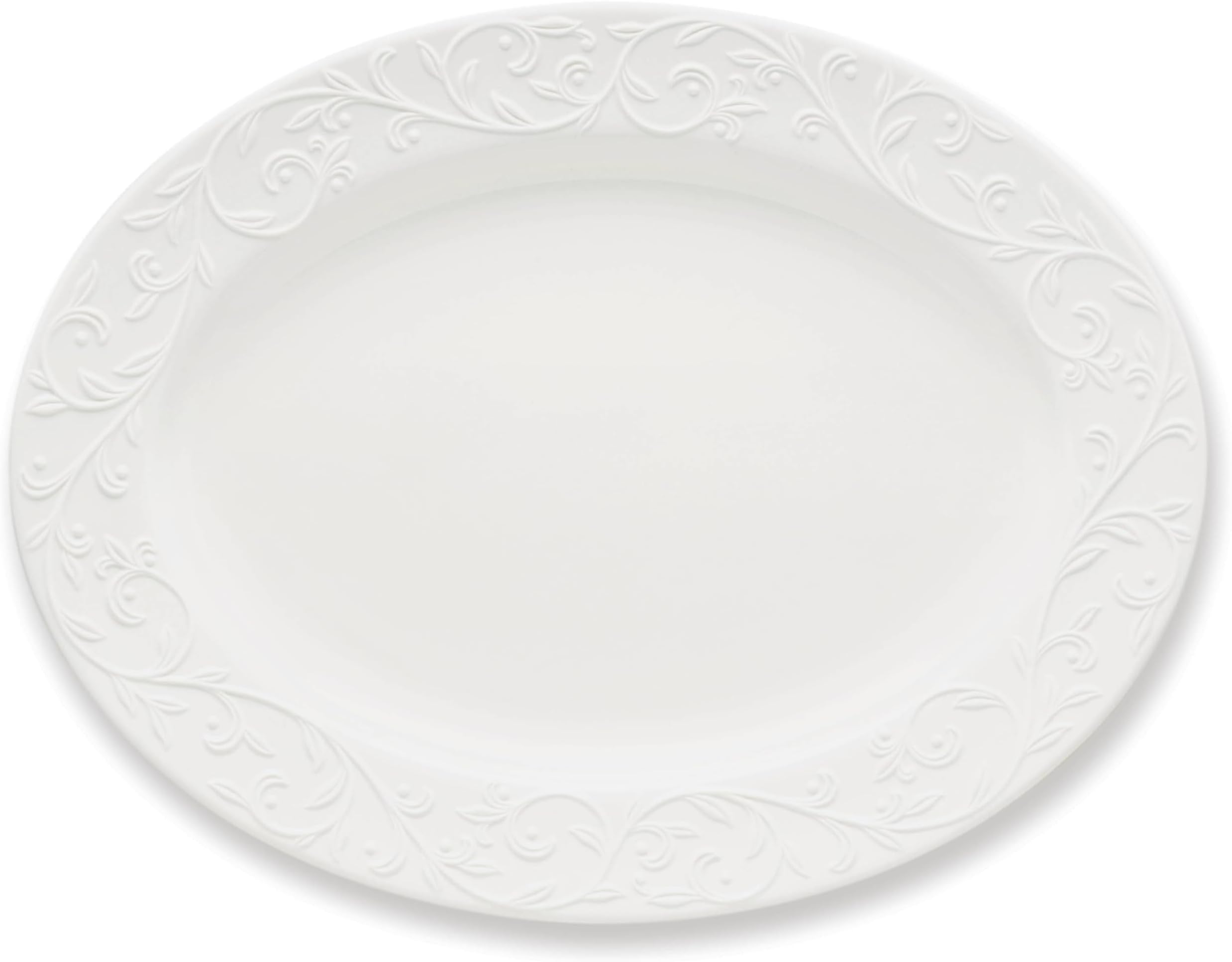 Lenox Opal Innocence Carved Large Oval Platter -,White (Pack of 6)