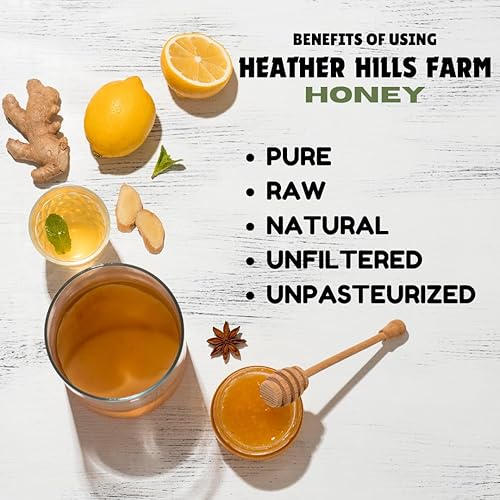 Miniatura 2 de Heather Hills Farm Miel de Azahar Cruda - 12oz340g  Sin filtrar y sin pasteurizar  Miel pura y natural para endulzar y hornear  Orange Groves en