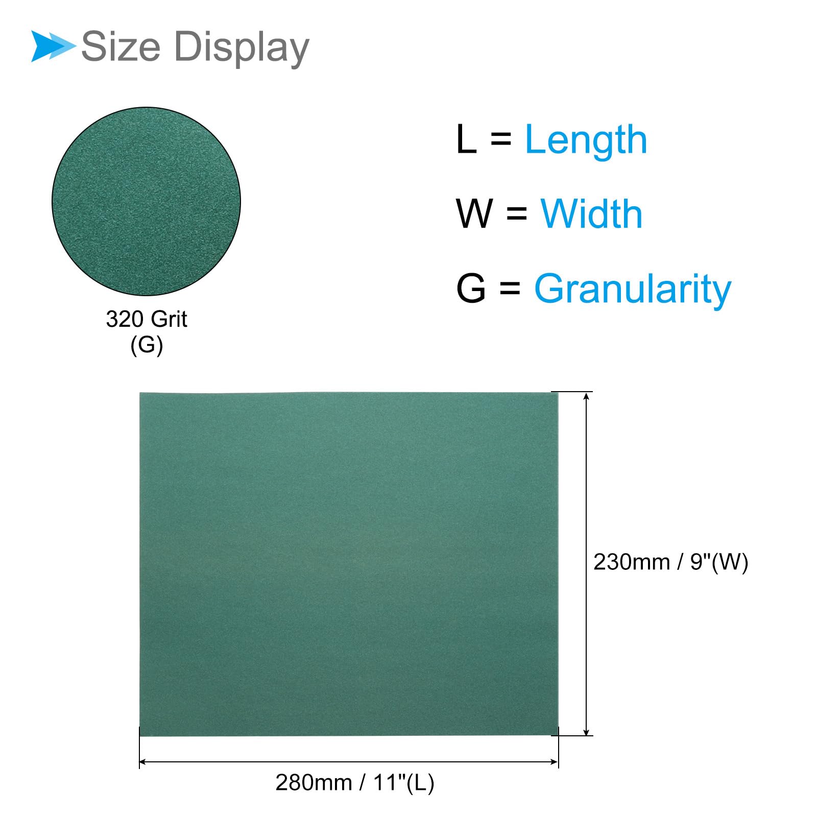 CoCud Silicon Carbide Sandpaper, 11" x 9" 320-Grits, Dry Wet Sand Paper Assortment - (Applications: for Wood Furniture Metal), 5 Pieces - Image 2