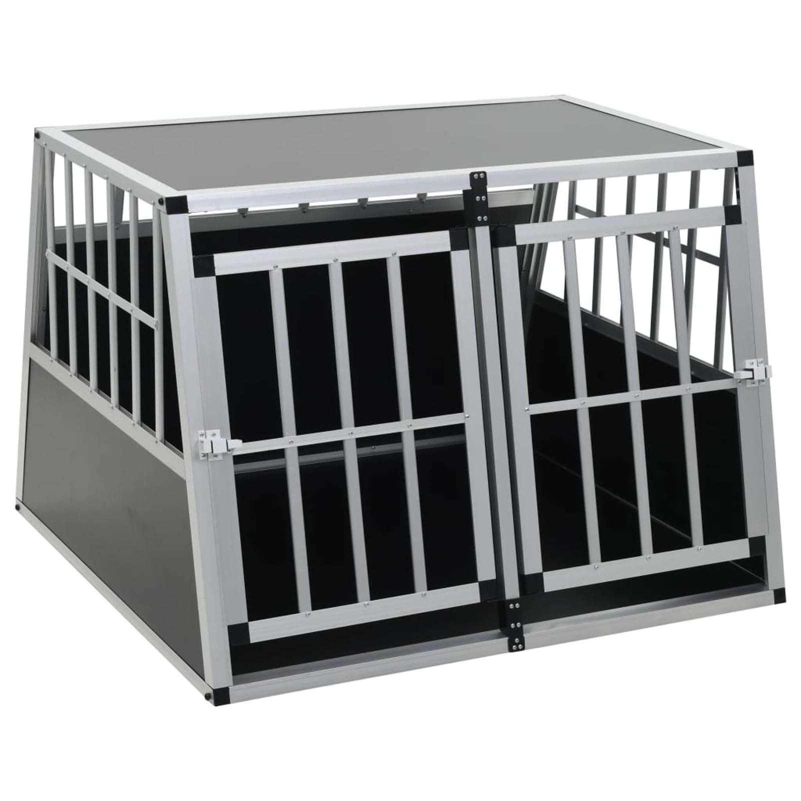 Hundetransportbox mit Doppeltür 94 x 88 x 69 cm Hundebox 170665
