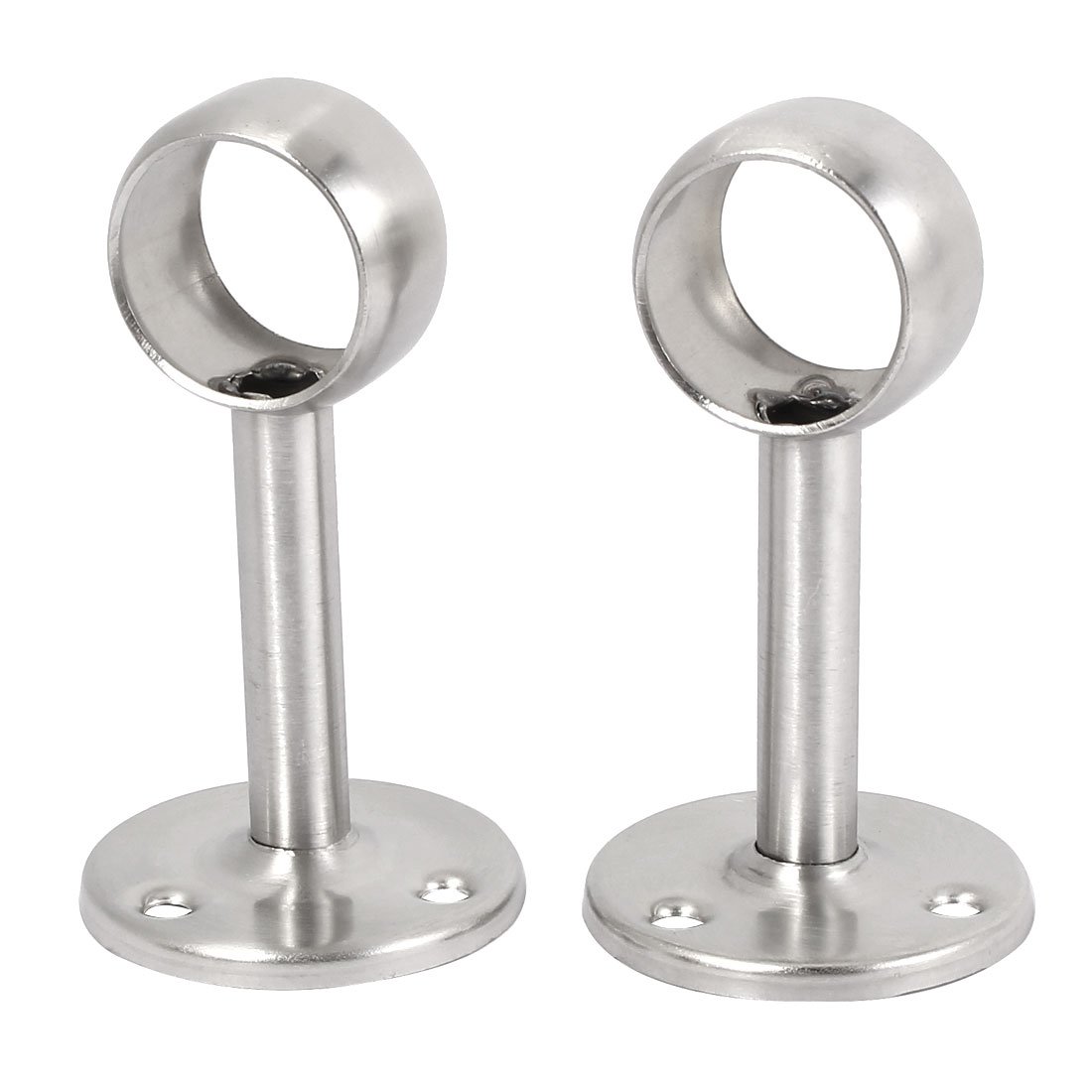 FIYA IIVVERR 25mm Dia Screw Fixing Wardrobe Rail End Center Socket Support Bracket 2pcs (25mm Dia Tornillo de fijación Armario Riel Extremo central Socket Soporte Soporte 2pcs