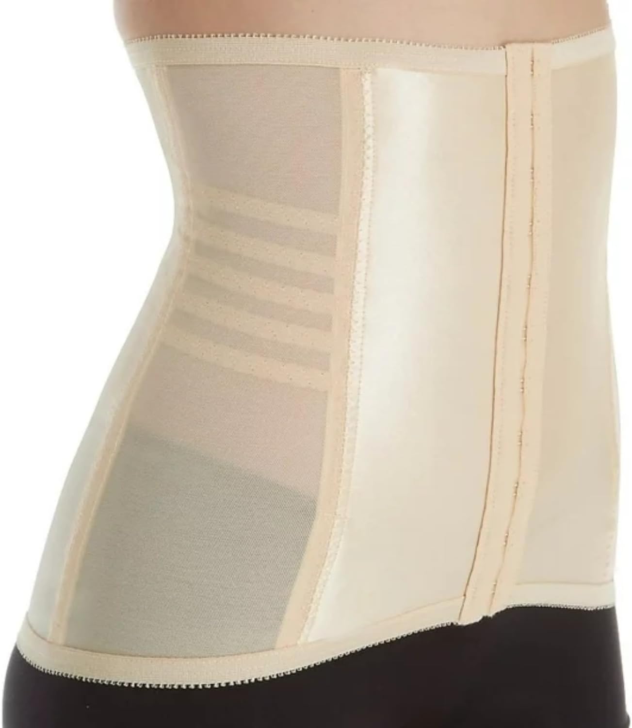 Rago Style 821 | Firm Control Waist Cincher with Satin Panel | Power Mesh Support | Hook Front Closure | Made in USA