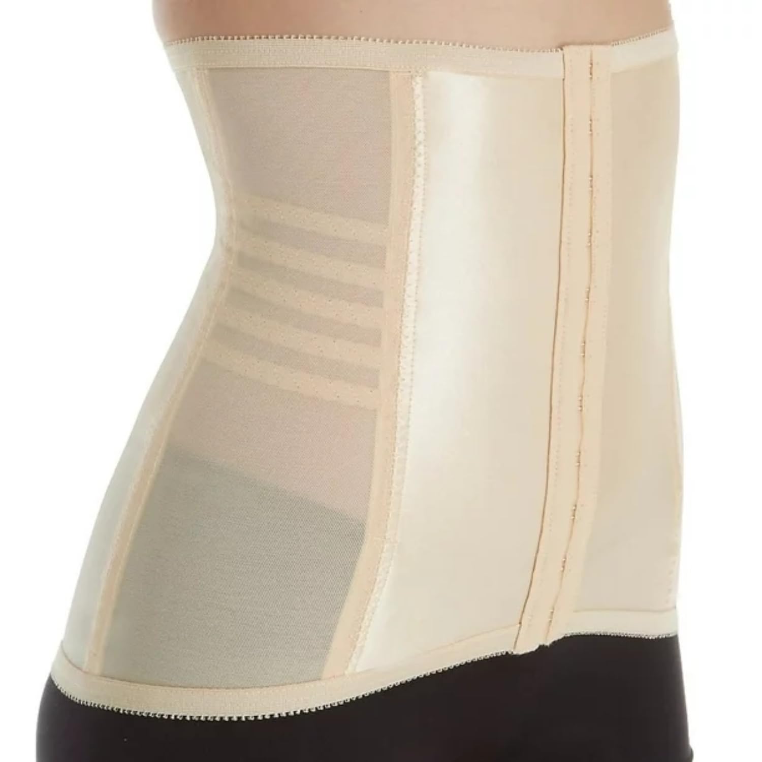 Rago Style 821 | Firm Control Waist Cincher with Satin Panel | Power Mesh Support | Hook Front Closure | Made in USA