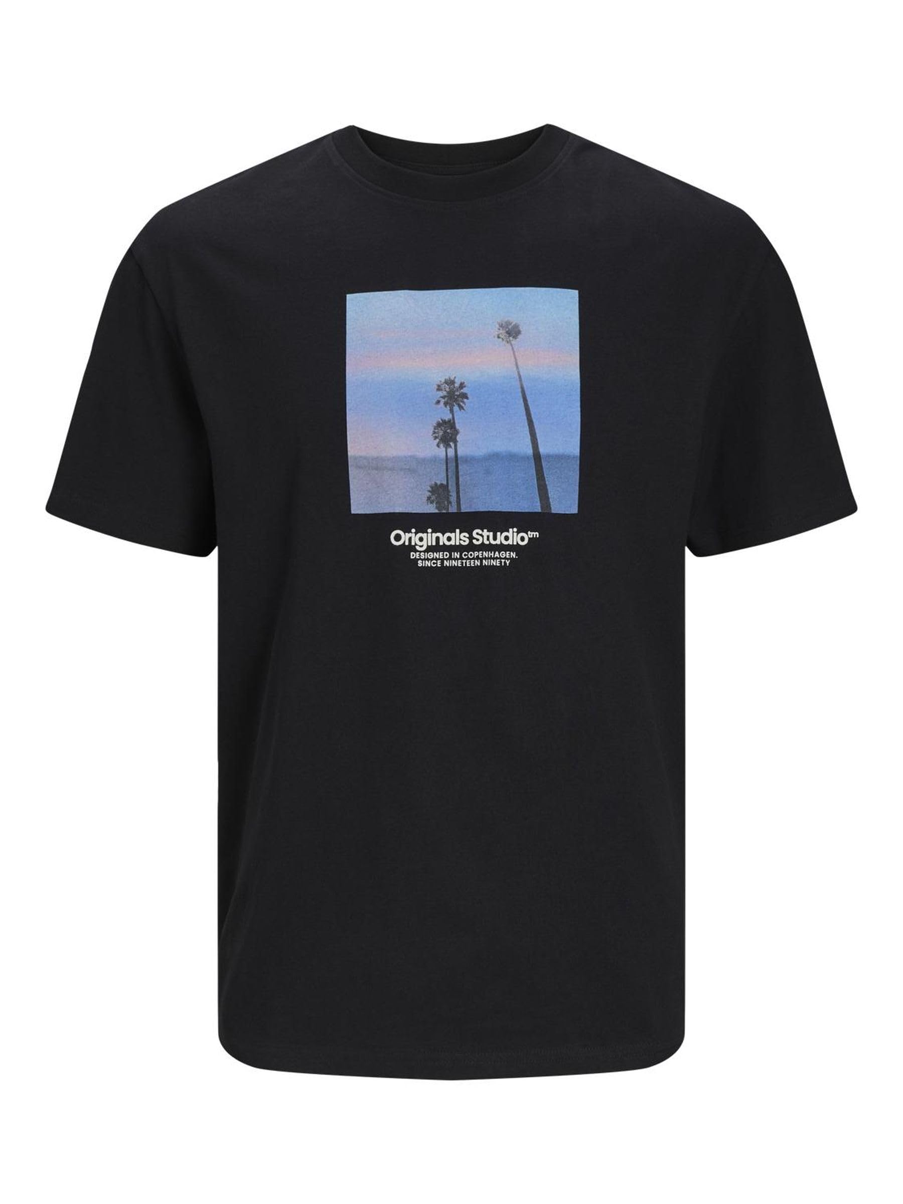 Jack & Jones Men's Black Vesterbro Picture Short Sleeve T-Shirt M