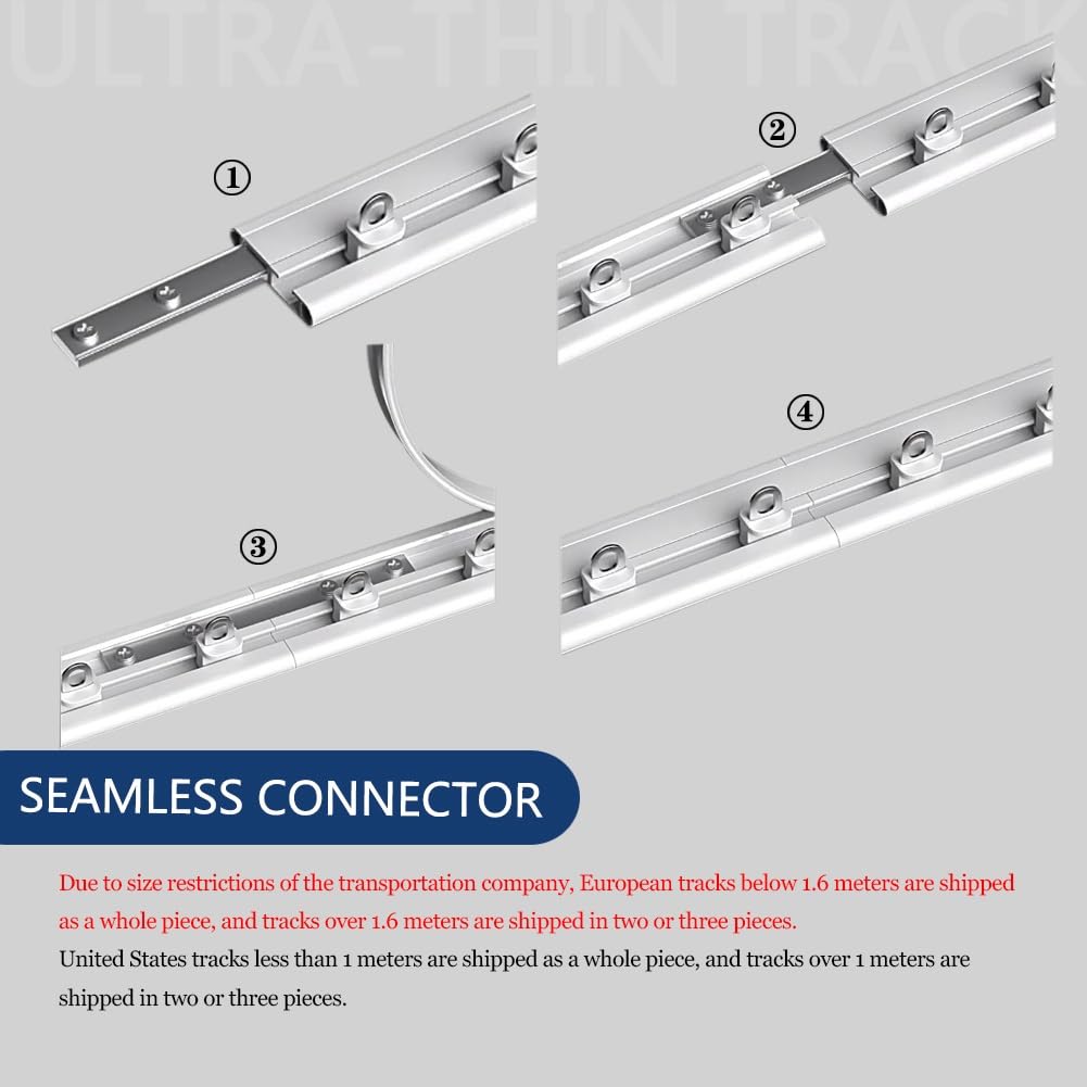 Binario per tenda da soffitto per camper, ufficio, casa, divisorio, ultra sottile, in alluminio