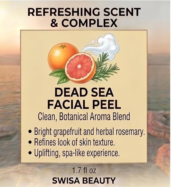 Dead Sea Facial Peel Gentle Mineral Exfoliator & Brightening Gel to Polish & Smooth the Skin with Echinacea, Ginseng & Green Tea, 1.7 fl oz