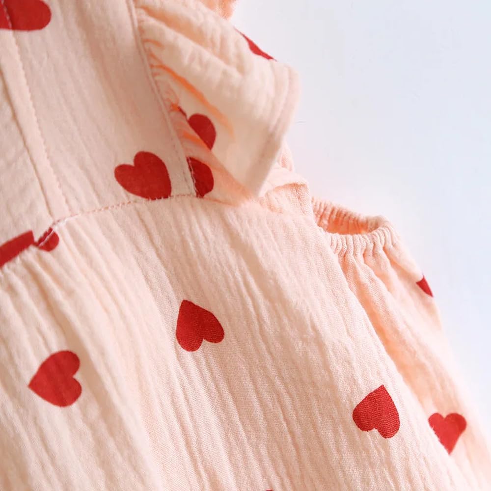 Camisón Para Mujer - Falda Para Dormir De Verano Para Mujer, Camiseta Sin Mangas Con Borde De Oreja De Madera Crepé De Algodón, Falda Con Cinturón De Amor, Cojín Para El Pecho, Vestido Para Cas