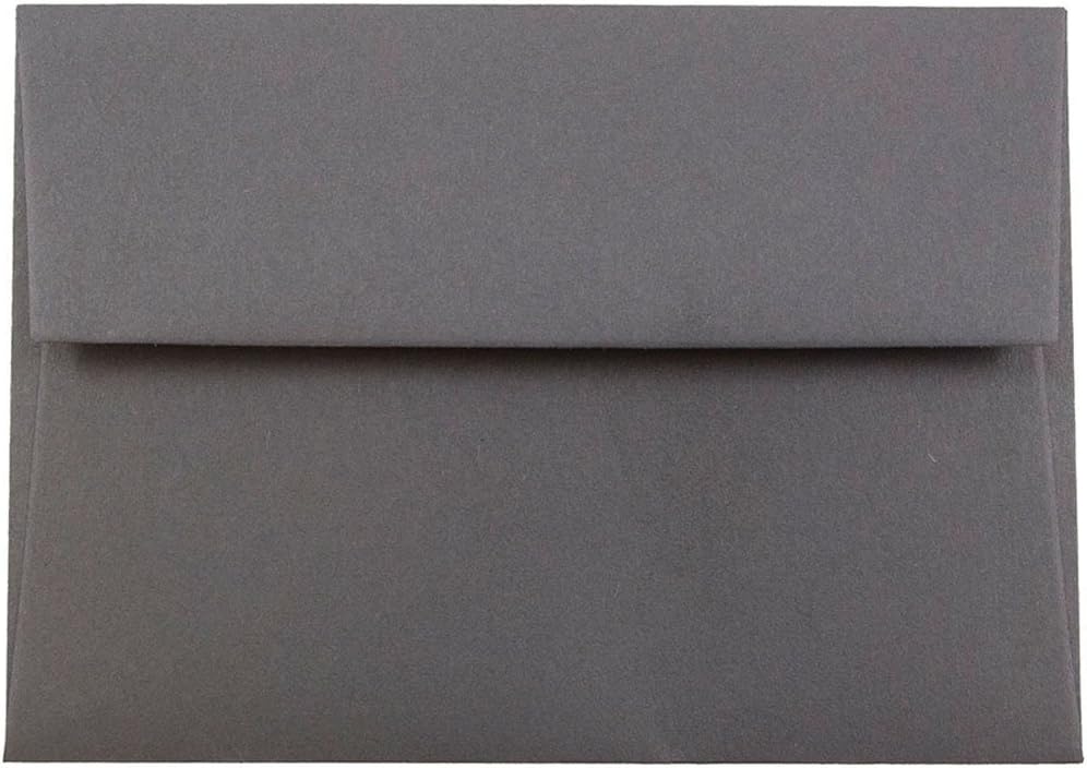JAM PAPER A7 Premium Invitation Envelopes - 5 1/4 x 7 1/4 - Dark Grey - 100/Pack