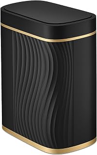 Trash Can 8L, Smart Sensor Trash Can Kitchen with Lid, Cosmetic Container, Trash Can Bathroom, Odor-proof and Waterproof, No Noise, Touchless 26.5 x 29.5 x 14cm (Black)