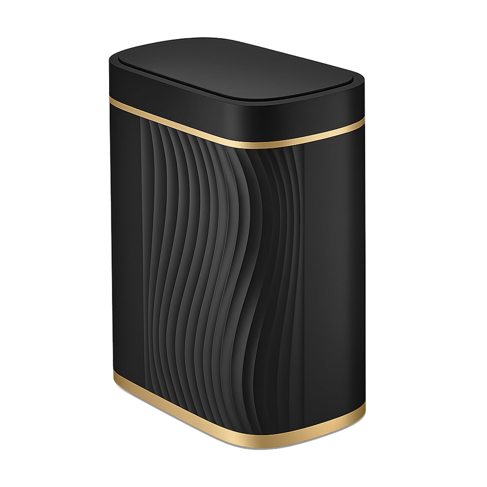 Pattumiera da 8 l, con sensore intelligente, da cucina con coperchio, per cosmetici, per bagno, inodore e impermeabile, senza rumore, touchless26,5 x 29,5 x 14 cm (nero)