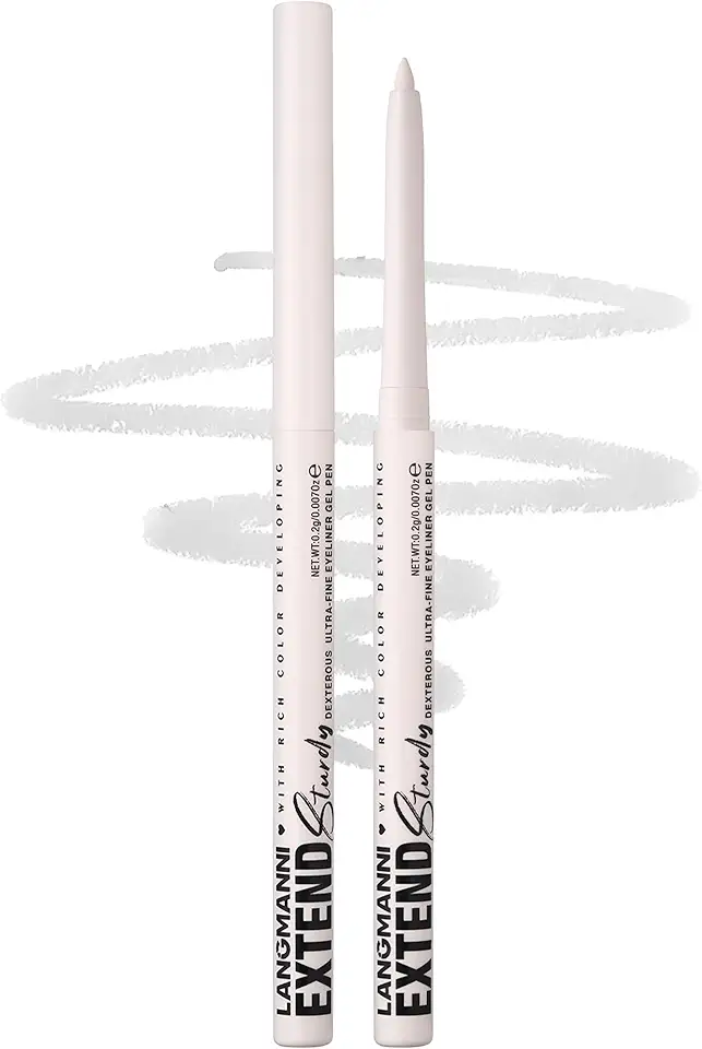 Erinde Lápis delineador de gel branco à prova d'água, delineador de olhos cremoso retrátil, de longa duração, ultra-suave, à prova de manchas, vegano e livre de crueldade, 01 branco