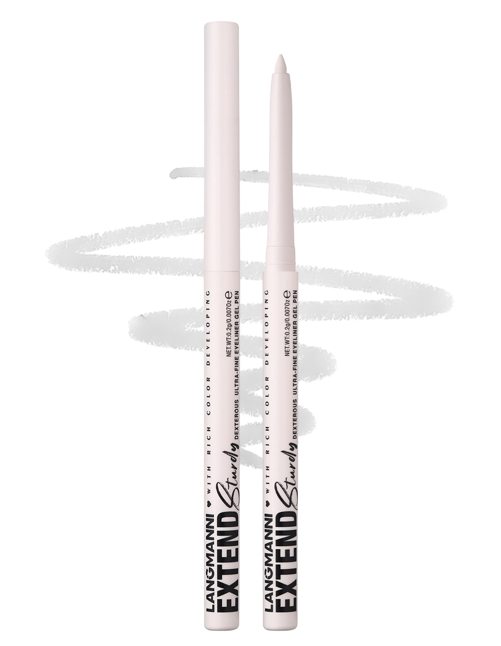 Erinde White Gel Eyeliner Pencil Waterproof, Retractable Cream Eyeliner Eye Liner Makeup, Long-Wearing, Ultra-Smooth, Smudge-Proof, Vegan &