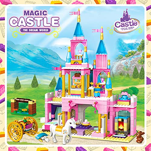 1186 Pieces Friends Castle Building Kit, Girls Princess Castle Magical Ice Palace Toy Building Blocks with Storage Box… - Image 4
