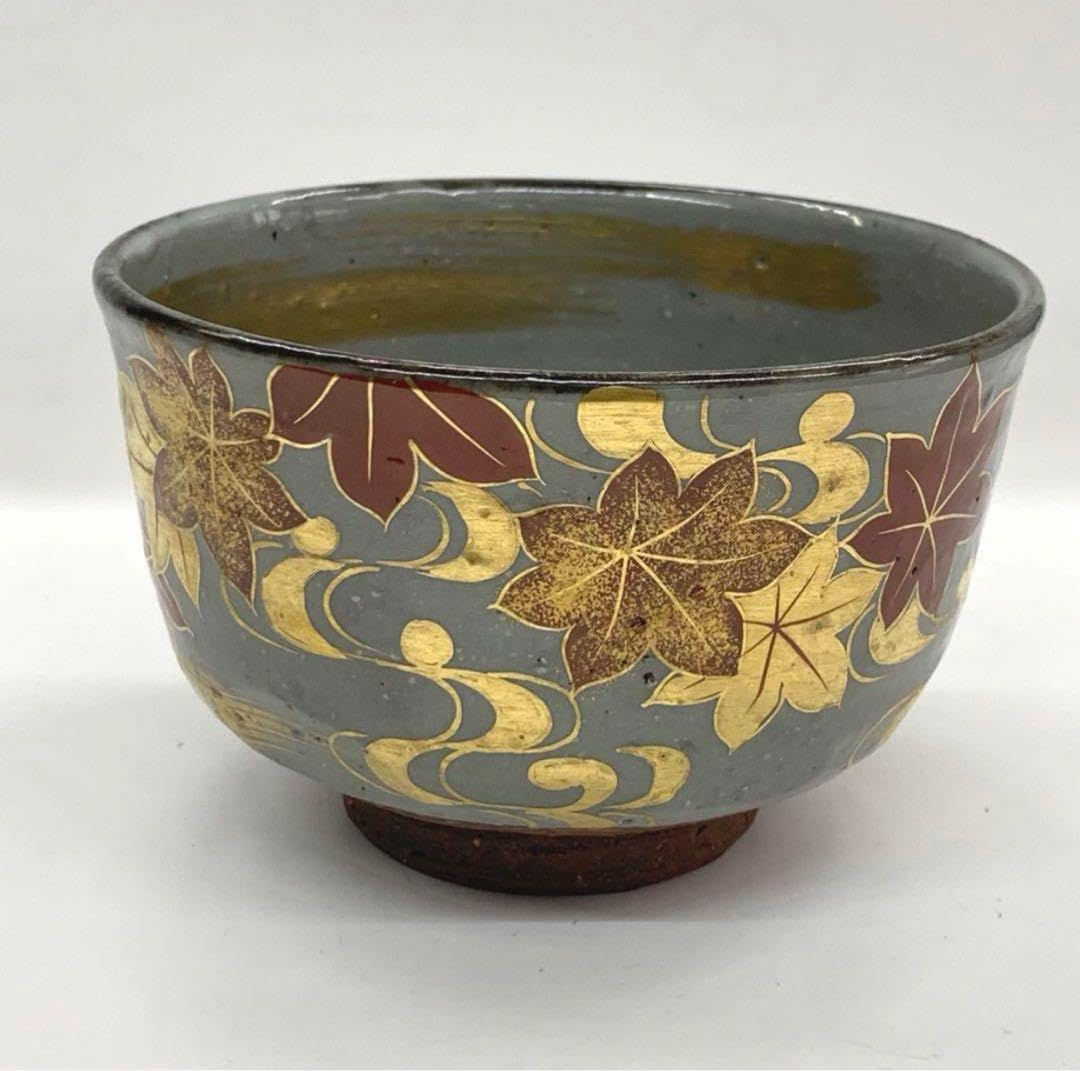 京焼 押小路窯 庄左エ門造 色絵紫陽花茶碗（共箱） 茶道 抹茶