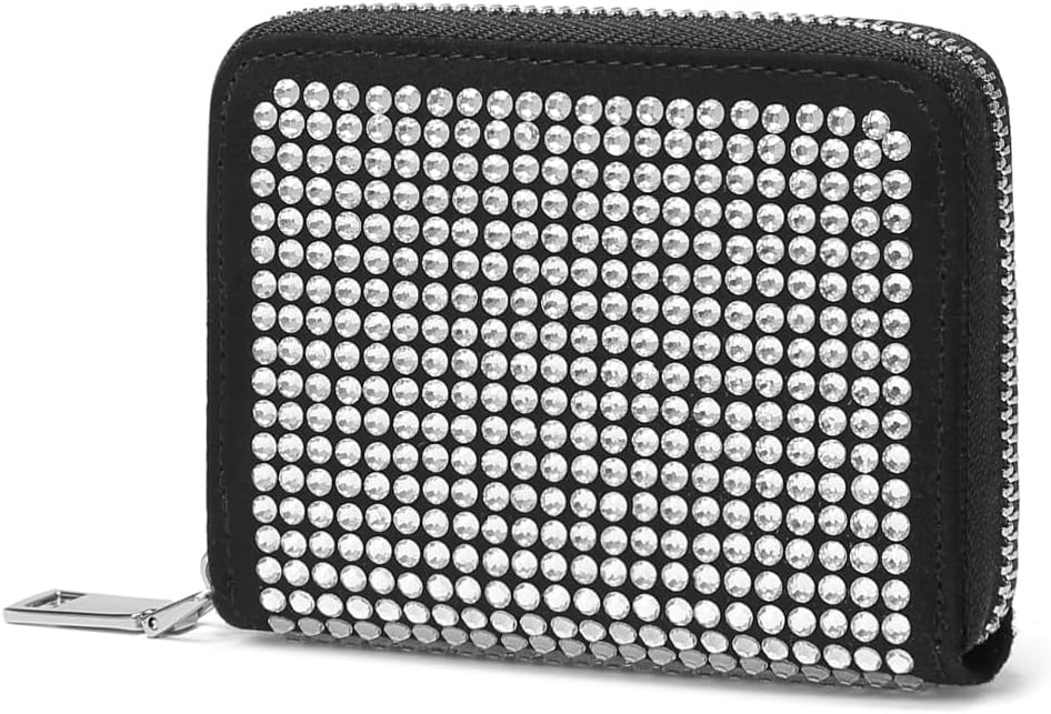 Rhinestone Fashion Card Wallet, Zip Around Wallet