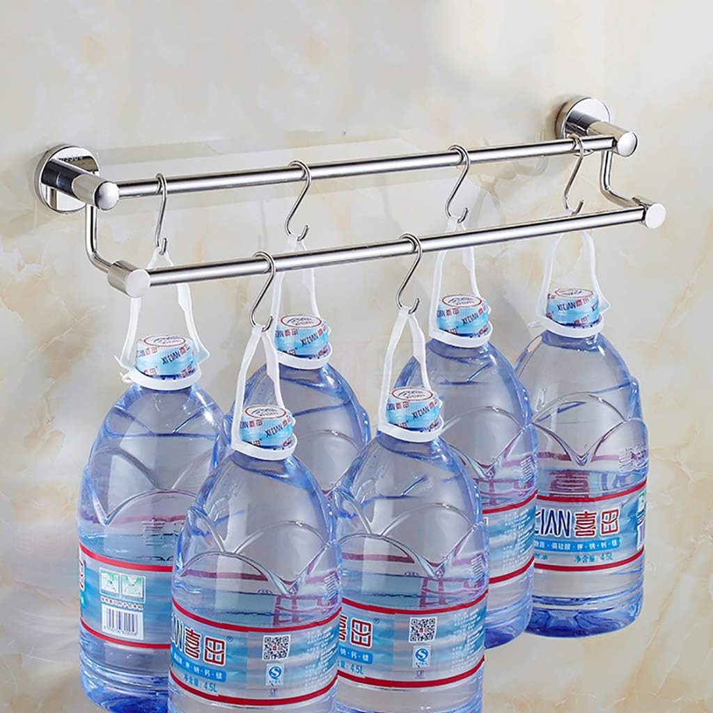 壁取り付けタオルロッド、ダブルタオルレール タオルシェルフ タオルバー バスルームキッチン/120cm