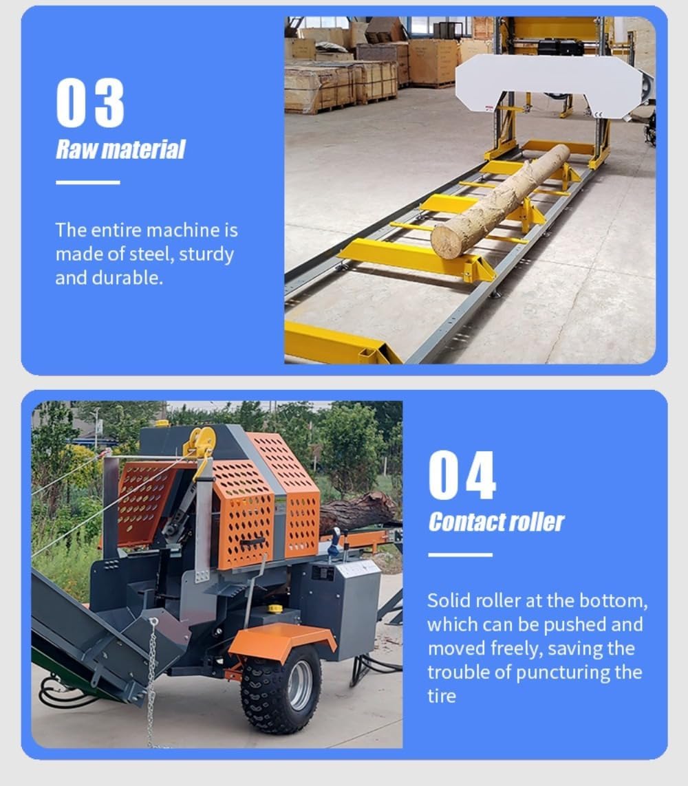 Powerful Log Splitter – 15–25 Ton Wood Processing Capacity, Extended Beam & High-Pressure Splitting Structure for Hardwood Logs, Portable Firewood Machine for Home, Farms & Outdoor Timber Handling