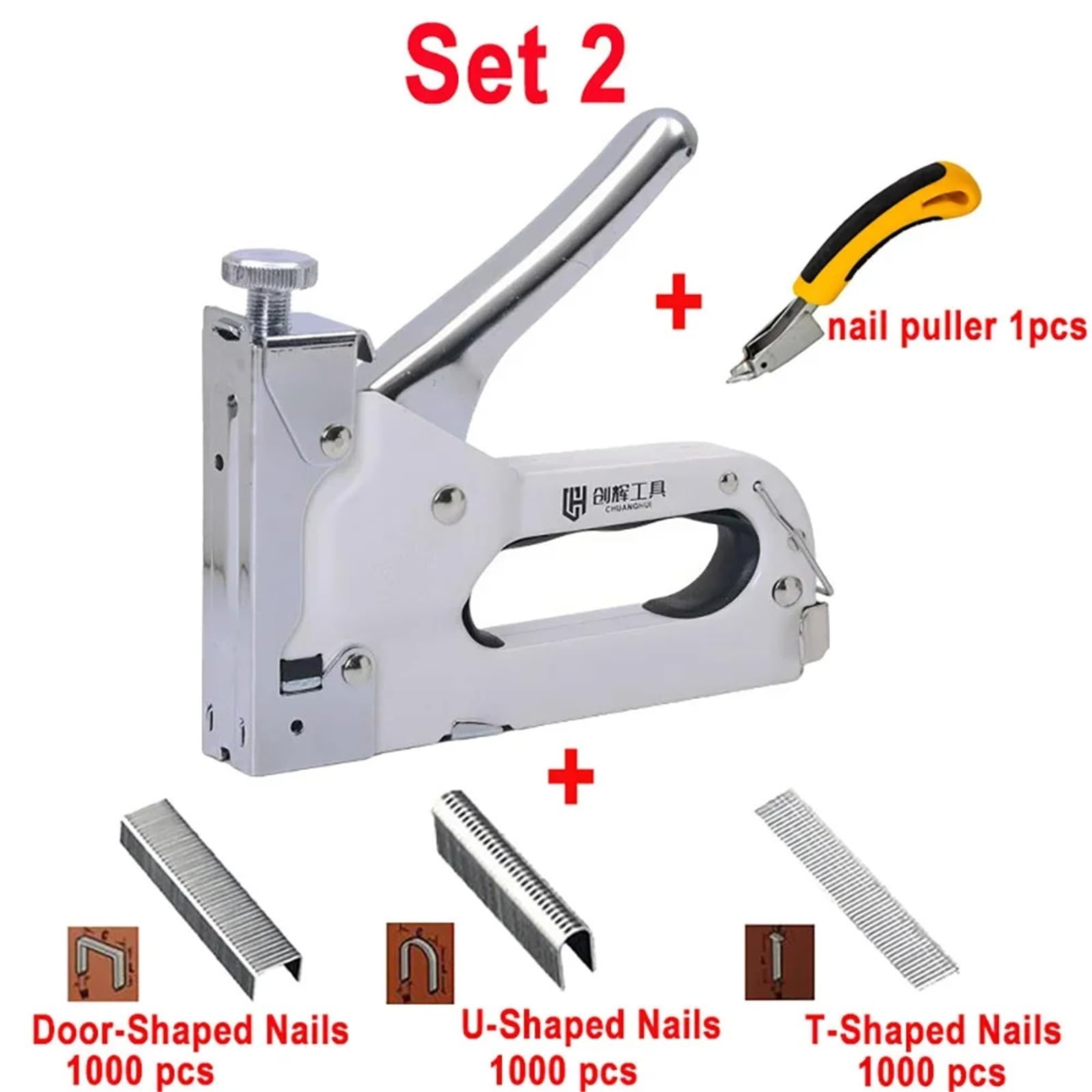 Graffettatrice Per Legno Pistola sparachiodi manuale for mobili con cucitrice 3 in 1 Tappezzeria