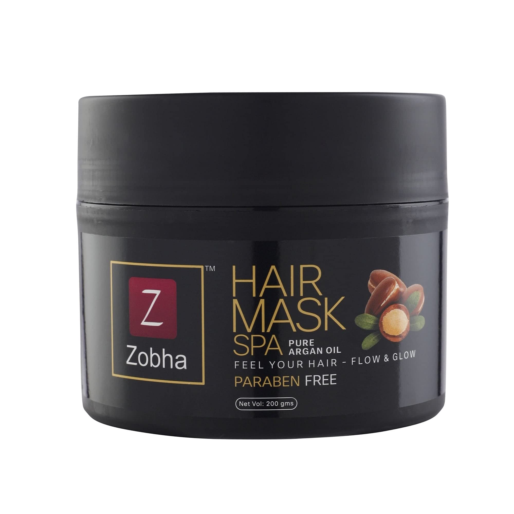 Zobha’s Argan Oil Hair Mask – Deep Repair & Nourishment for Dry, Damaged Hair – Reduces Split Ends, Boosts Shine & Scalp Circulation – For All Hair Types-200g