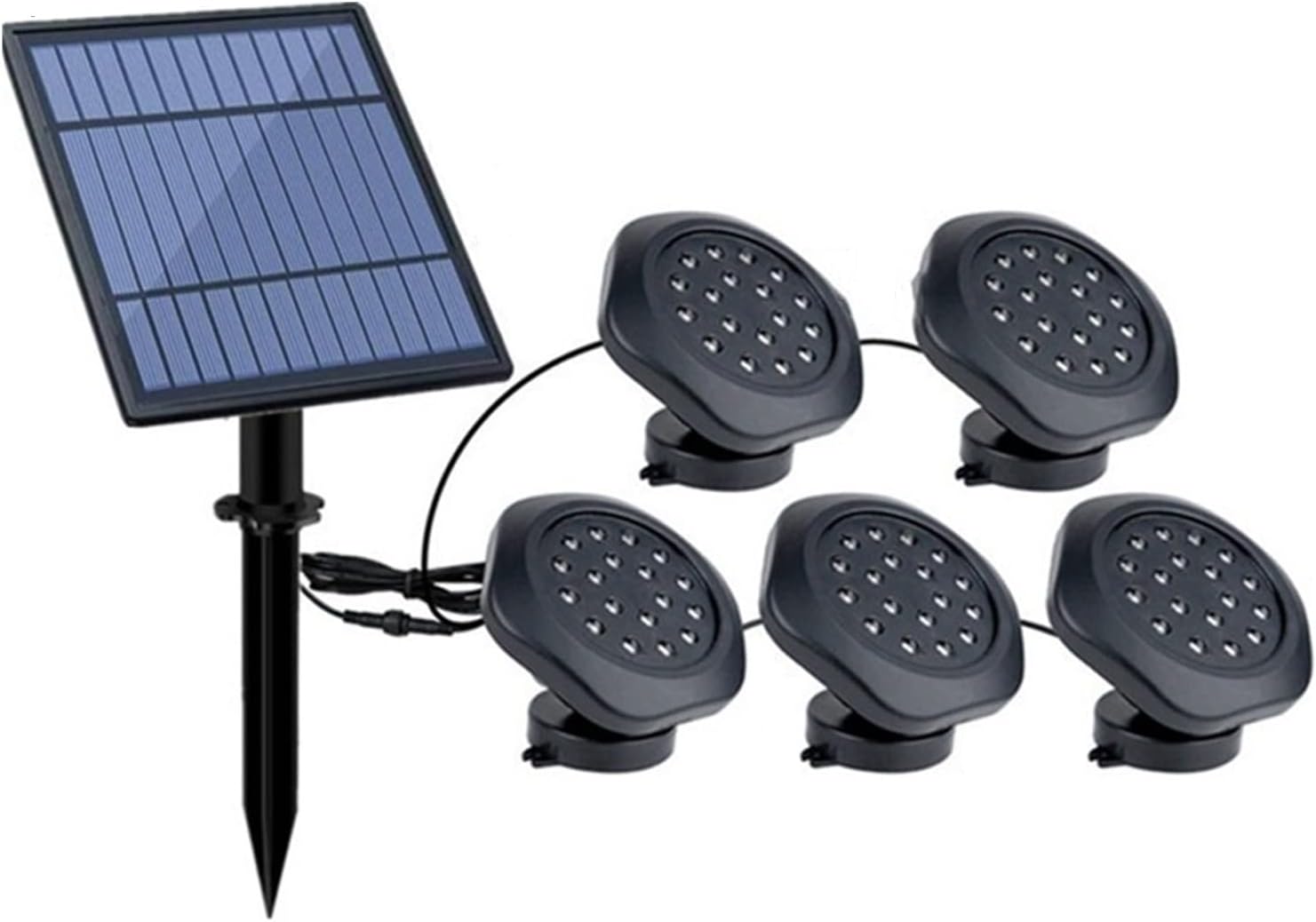 Solar Pool Lights Waterproof IP68 Underwater Pond Lights RGB Submersible Round LED Lamp for Aquarium Tank Garden Pool Fountain(2 in 1)