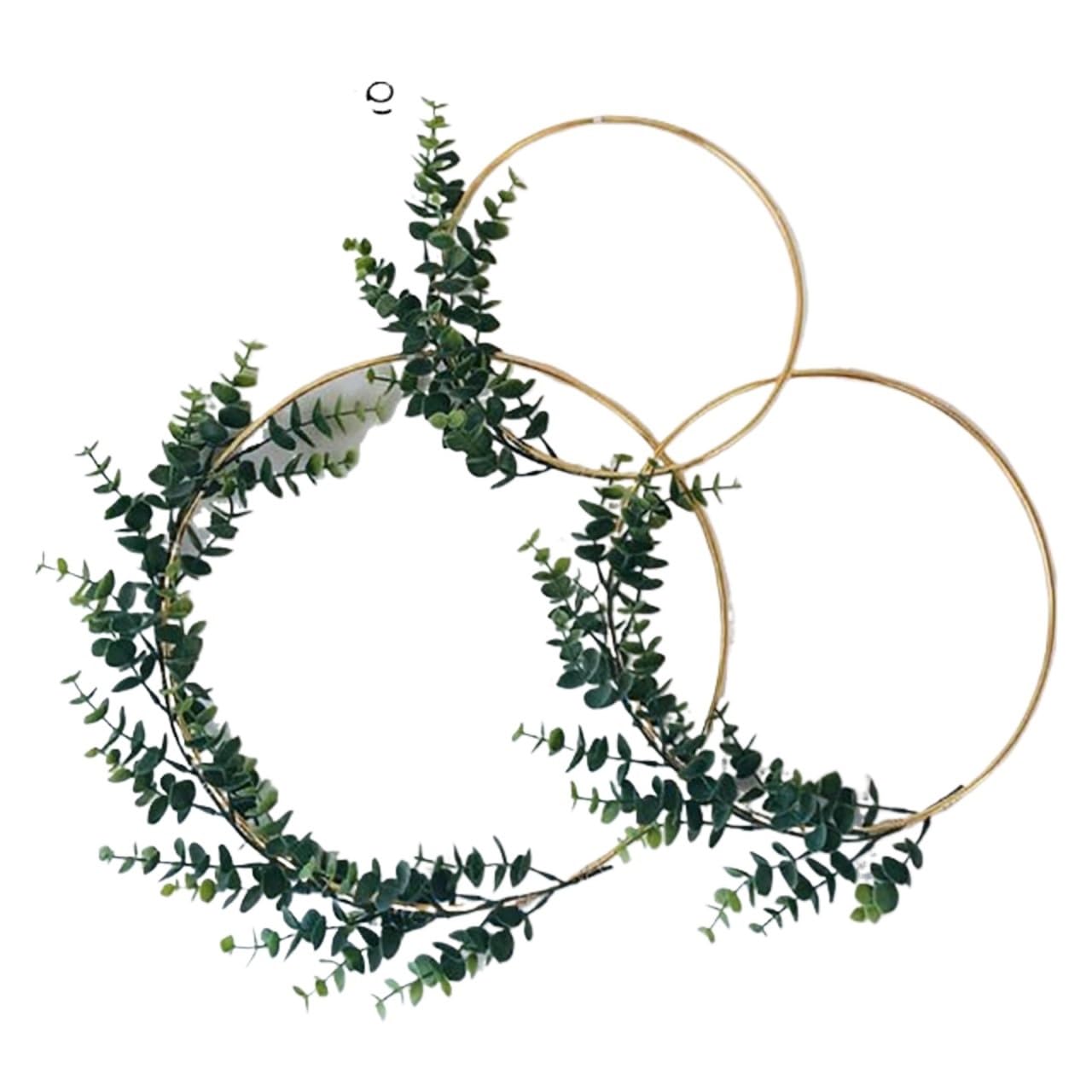 Craft Rings 5pcs Decoration Metal Ring Artificial Flower Garland DIY Wreath Circle Girls Catching Dream Hoop Hanging Decor(20cm)