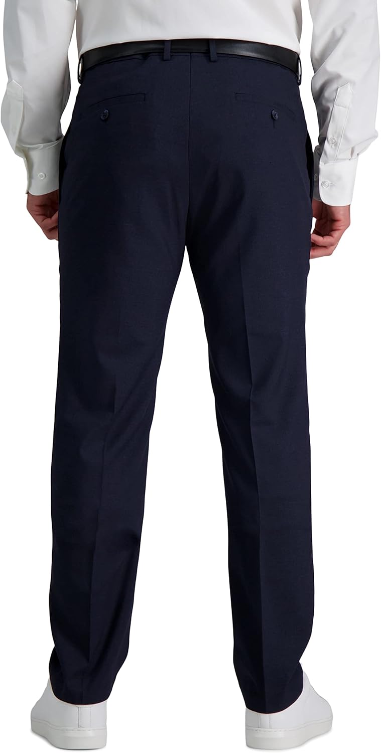 Kenneth Cole Reaction Men's Comfort Slim Fit Flat Front Dress Pant, Dark Navy, 38W x 30L - Image 3